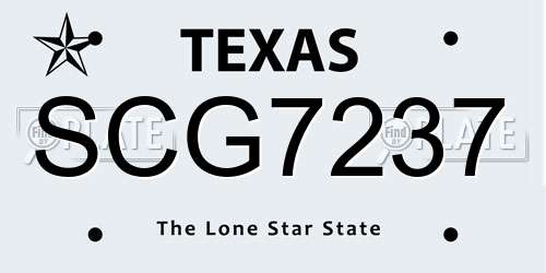 SCG7237 Texas License Plate