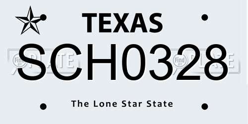 SCH0328 Texas License Plate