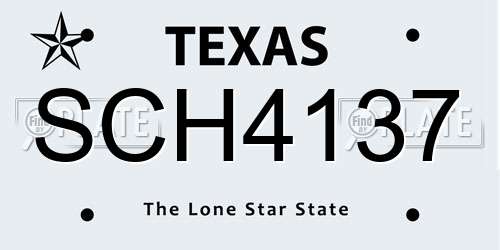 SCH4137 Texas License Plate