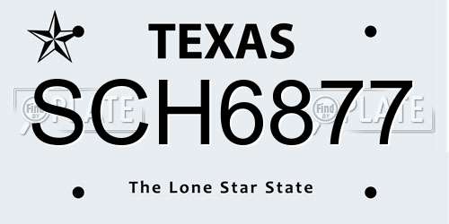 SCH6877 Texas License Plate