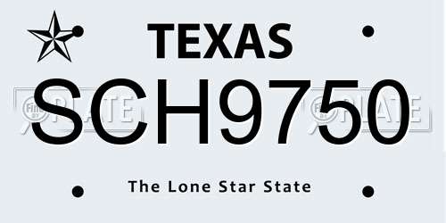 SCH9750 Texas License Plate