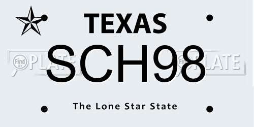 SCH98 Texas License Plate