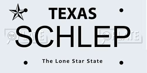 SCHLEP Texas License Plate