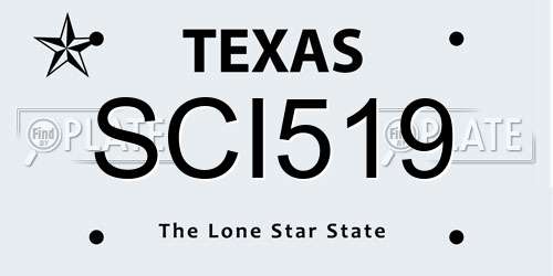 SCI519 Texas License Plate