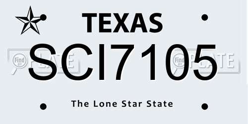SCI7105 Texas License Plate