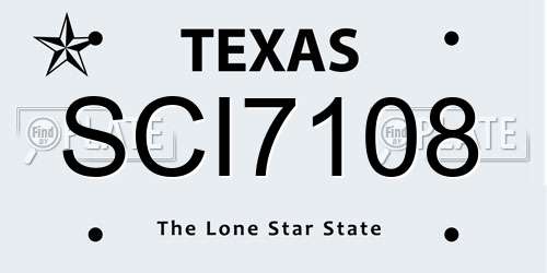 SCI7108 Texas License Plate