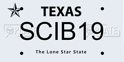 SCIB19 Texas License Plate
