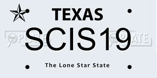 SCIS19 Texas License Plate
