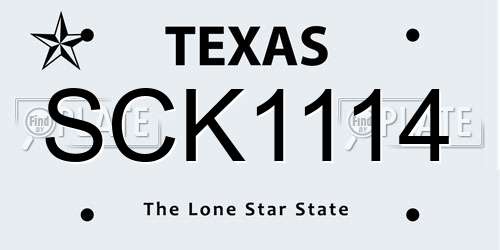 SCK1114 Texas License Plate