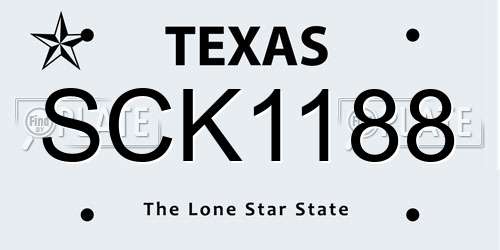 SCK1188 Texas License Plate
