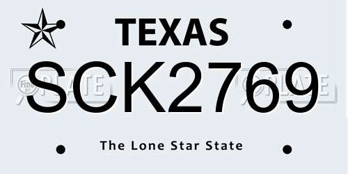 SCK2769 Texas License Plate