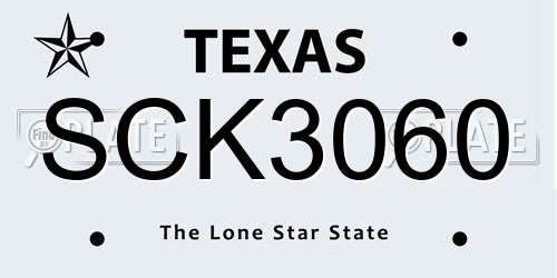 SCK3060 Texas License Plate