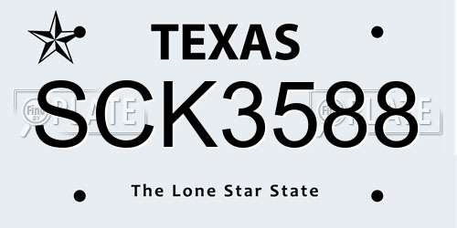 SCK3588 Texas License Plate