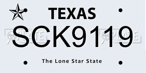 SCK9119 Texas License Plate