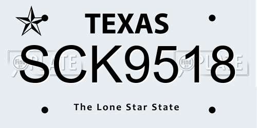 SCK9518 Texas License Plate