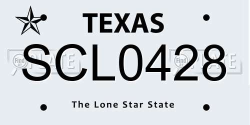 SCL0428 Texas License Plate