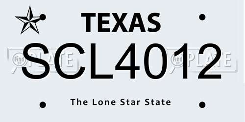 SCL4012 Texas License Plate