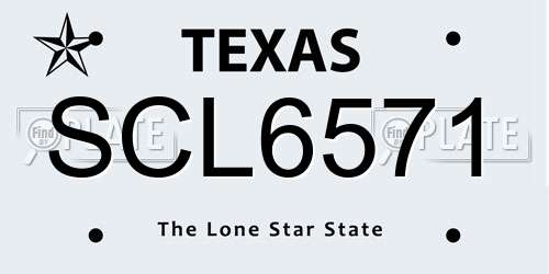SCL6571 Texas License Plate