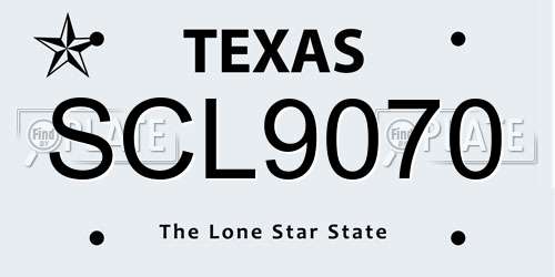 SCL9070 Texas License Plate