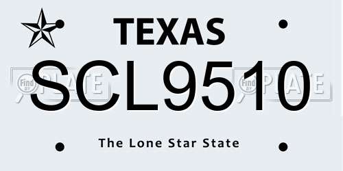 SCL9510 Texas License Plate