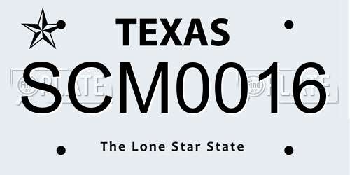 SCM0016 Texas License Plate