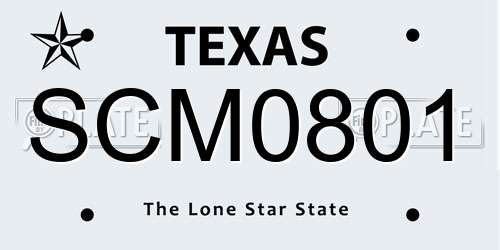 SCM0801 Texas License Plate