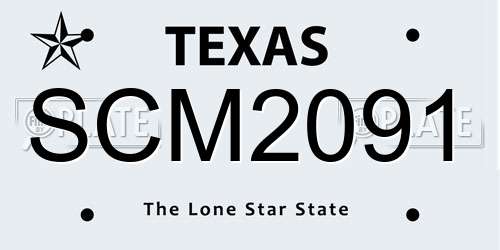 SCM2091 Texas License Plate