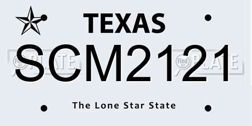 SCM2121 Texas License Plate