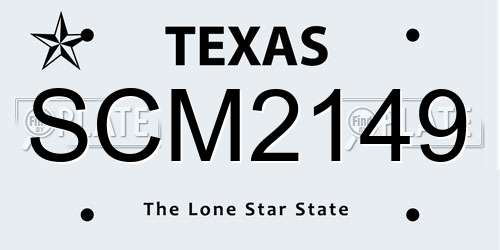 SCM2149 Texas License Plate