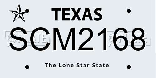 SCM2168 Texas License Plate