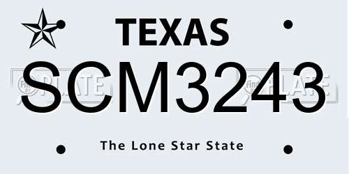 SCM3243 Texas License Plate