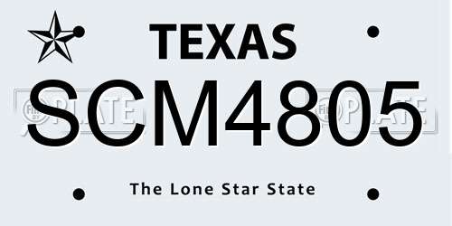 SCM4805 Texas License Plate