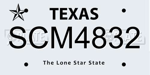 SCM4832 Texas License Plate