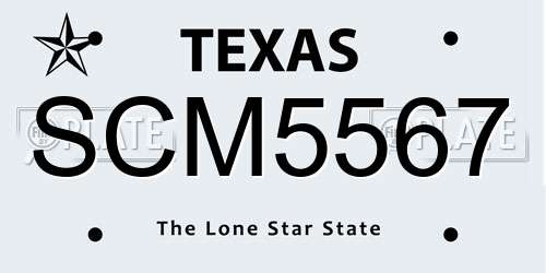 SCM5567 Texas License Plate
