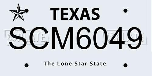 SCM6049 Texas License Plate