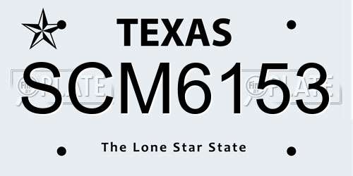 SCM6153 Texas License Plate