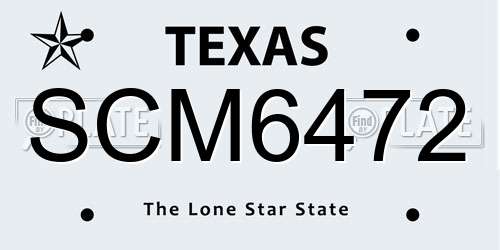 SCM6472 Texas License Plate