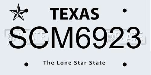 SCM6923 Texas License Plate