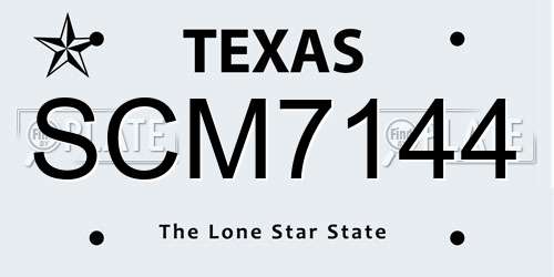 SCM7144 Texas License Plate