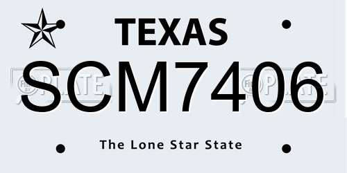 SCM7406 Texas License Plate