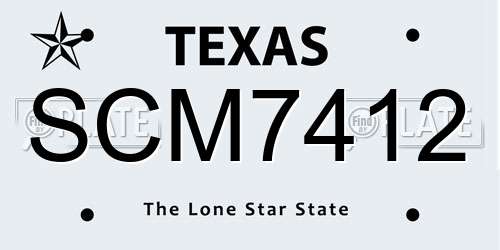 SCM7412 Texas License Plate