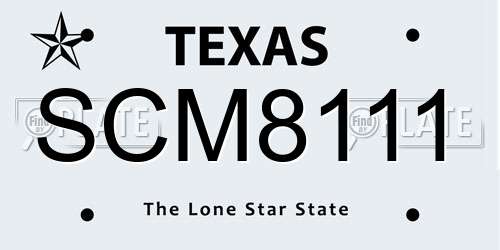SCM8111 Texas License Plate