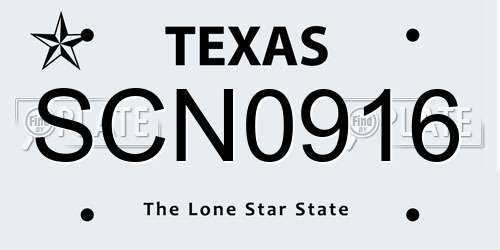 SCN0916 Texas License Plate