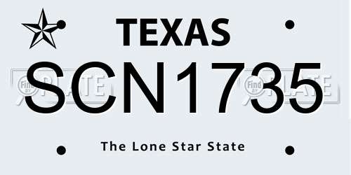 SCN1735 Texas License Plate