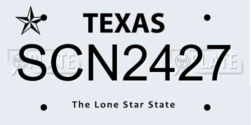 SCN2427 Texas License Plate