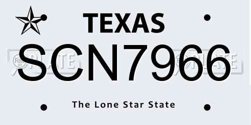 SCN7966 Texas License Plate