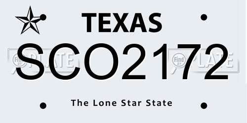 SCO2172 Texas License Plate