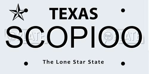 SCOPIOO Texas License Plate