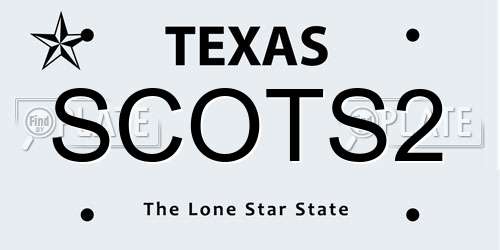 SCOTS2 Texas License Plate
