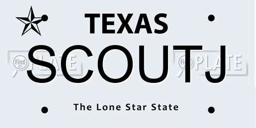 SCOUTJ Texas License Plate